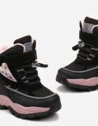  Botine Negru-Roz cu Talpă Groasă cu Velcro Silvaril
