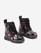  Botine Negru-Roz Trappers Cu fermoar Erissale