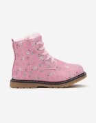  Botine Roz închis Stil worker Decorate cu model floral Ninavar