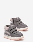  Botine Sport Gri cu scai din piele ecologică cu talpă plată Mabaria