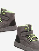  Botine Sport Gri cu Velcro și Șireturi Reflectorizante Pollacce