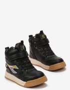  Botine Sport Negru-Bej din Piele Ecologică cu Velcro și Șireturi Erastin