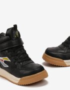  Botine Sport Negru-Bej din Piele Ecologică cu Velcro și Șireturi Erastin