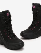  Botine Sport Negru-Fucsia cu Carâmb Înalt Căptușite Fardana