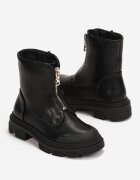  Botine stil worker Negre cu fermoar în față Fabiane