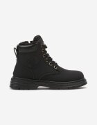  Botine tip trapper casual negre pe talpă plată Nelabria