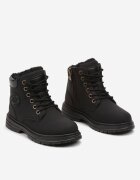  Botine tip trapper casual negre pe talpă plată Nelabria