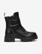  Botine tip worker Negru-Gri cu velcro Ioleis
