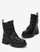 Botine tip worker Negru-Gri cu velcro Ioleis