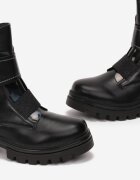  Botine tip worker Negru-Gri cu velcro Ioleis