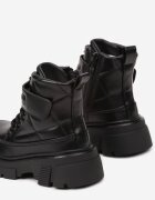  Botine Trapper Negre Clibee pe Talpă Groasă cu Căptușeală de Blană Soledi