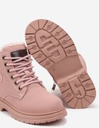  Botine Trapper Roz Casual pe Talpă Plată Nelabria
