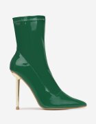  Botine Verzi Lăcuite cu Toc Metalic Eftane