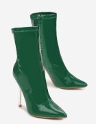  Botine Verzi Lăcuite cu Toc Metalic Eftane