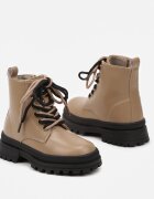  Botine Worker Bej închis Clibee Căptușite gros cu șiret dublu Nerinnisa