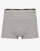  Boxeri Gri deschis din bumbac cu inscripție decorativă și elastic lat în talie Blinsea