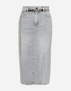 by may Fustă Albastru deschis De bumbac Din denim Decorată Cu lanț Lilisela