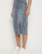 by may Fustă bleumarin din bumbac din denim decorată cu lanț Lilisela