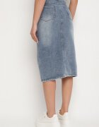 by may Fustă bleumarin din bumbac din denim decorată cu lanț Lilisela