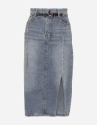 by may Fustă bleumarin din bumbac din denim decorată cu lanț Lilisela