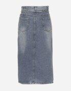 by may Fustă bleumarin din bumbac din denim decorată cu lanț Lilisela