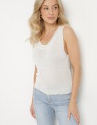 by swan Bluză bej deschisă fără mâneci din tricot din viscoză cu fir metalic Alamaris