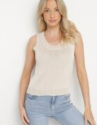 by swan Bluză Bej fără mâneci din tricot din viscoză cu fir metalic Alamaris