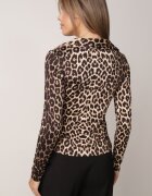 by swan Bluză din viscoză cu guler și nod decorativ sub bust Keramo Imprimeu leopard