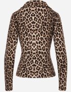 by swan Bluză din viscoză cu guler și nod decorativ sub bust Keramo Imprimeu leopard
