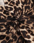 by swan Bluză din viscoză cu guler și nod decorativ sub bust Keramo Imprimeu leopard
