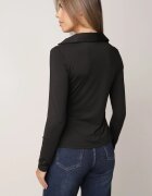 by swan Bluză din viscoză cu guler și nod decorativ sub bust Keramo Neagră