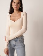by swan Body Bej cu Decolteu Pătrat Phicise