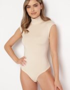 by swan Body Bej deschis fără mâneci cu guler înalt Vireases