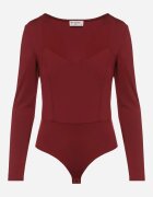 by swan Body Bordo cu Vâscoză și Decolteu Pătrat Labiene