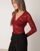 by swan Body din dantelă cu fermoar Amisti Bordo