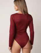 by swan Body din dantelă cu volan la decolteu Alvinia Bordo