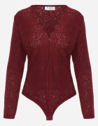 by swan Body din dantelă cu volan la decolteu Alvinia Bordo