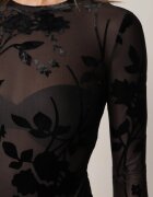 by swan Body din plasă cu adaos de vâscoză cu model floral din velur Belpho Negru