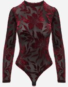 by swan Body din plasă cu adaos de viscoză cu model floral de velur Giseleni Bordo