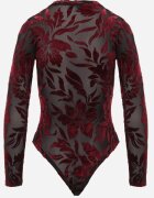 by swan Body din plasă cu adaos de viscoză cu model floral de velur Giseleni Bordo
