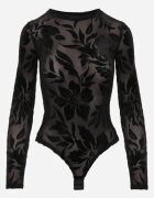 by swan Body din plasă cu adaos de viscoză cu model floral de velur Giseleni Negru