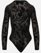 by swan Body din plasă cu adaos de viscoză cu model floral de velur Giseleni Negru