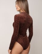 by swan Body din plasă cu vâscoză cu imprimeu leopard Antiresa Maro