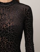 by swan Body din plasă cu vâscoză cu imprimeu leopard Antiresa Negru
