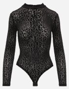 by swan Body din plasă cu vâscoză cu imprimeu leopard Antiresa Negru