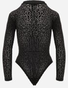 by swan Body din plasă cu vâscoză cu imprimeu leopard Antiresa Negru