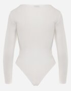 by swan Body din vâscoză cu croială de corset și mânecă lungă Zirnala Imprimeu Alb