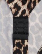 by swan Body din vâscoză cu croială de corset și mânecă lungă Zirnala Imprimeu Imprimeu leopard