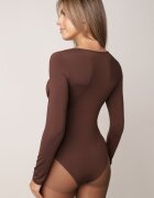 by swan Body din vâscoză cu croială de corset și mânecă lungă Zirnala Imprimeu Maro