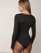 by swan Body din vâscoză cu croială de corset și mânecă lungă Zirnala Imprimeu Negru